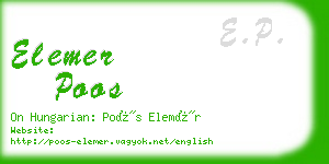 elemer poos business card